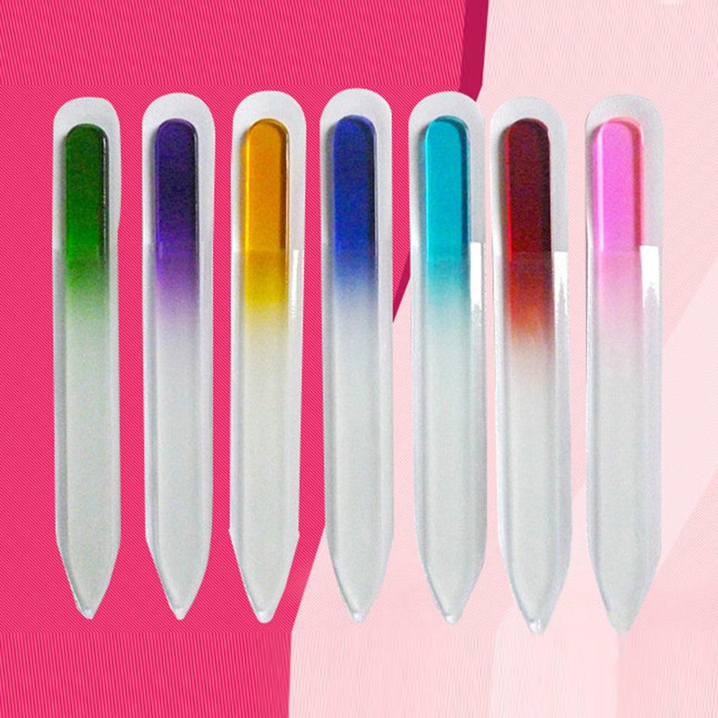 Set 3 Cây Dũa Móng Tay Bằng Thủy Tinh Màu Sắc Ngẫu Nhiên Thời Trang 2019