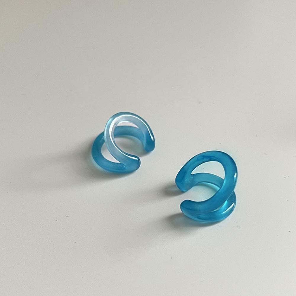 QQMALL Khuyên Kẹp Vành Tai Hình Tròn Dễ Thương Phong Cách Hàn Quốc Cho Nữ