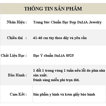 Bộ dây chuyền bạc nữ DaLiA Jewelry thanh đinh