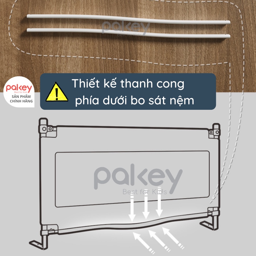 Thanh chắn giường Pakey SV1 & S1 Mẫu mới dày dặn cao tới 105cm NEW 2022