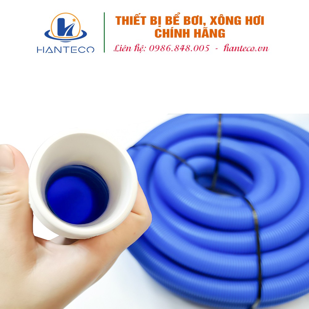 Ống mềm hút đáy bể bơi, hồ bơi 30m màu xanh dương