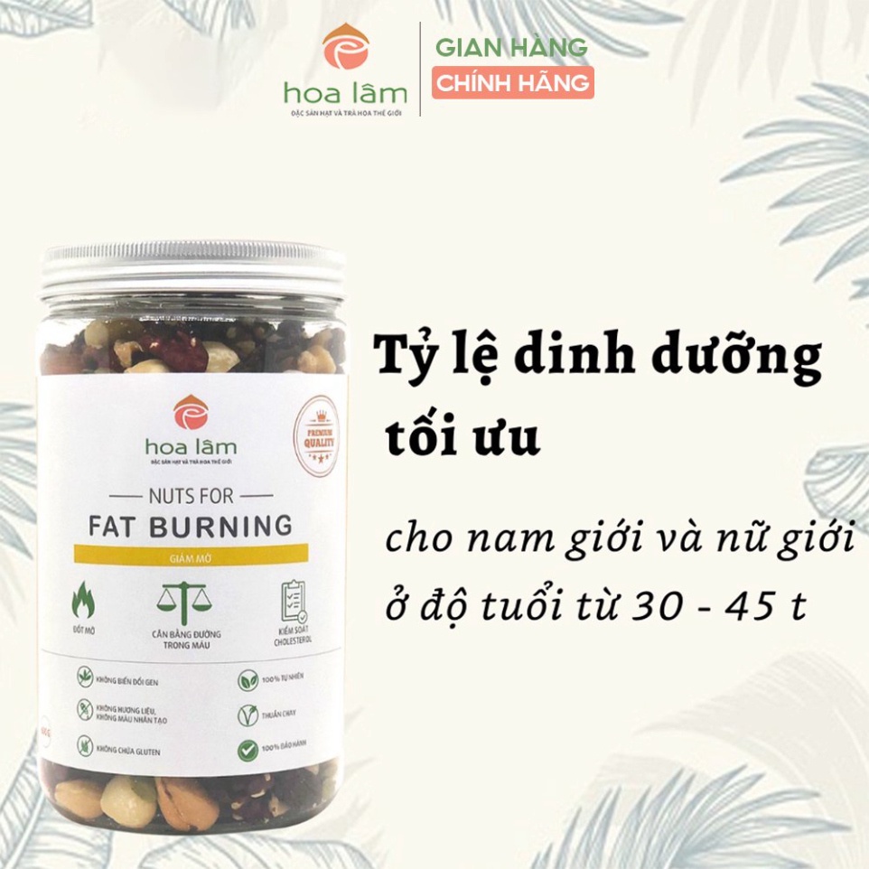 Hạt dinh dưỡng Hoa Lâm Nuts for Fat Burning hỗ trợ giảm mỡ hiệu quả cho người 30-45 tuổi 500g