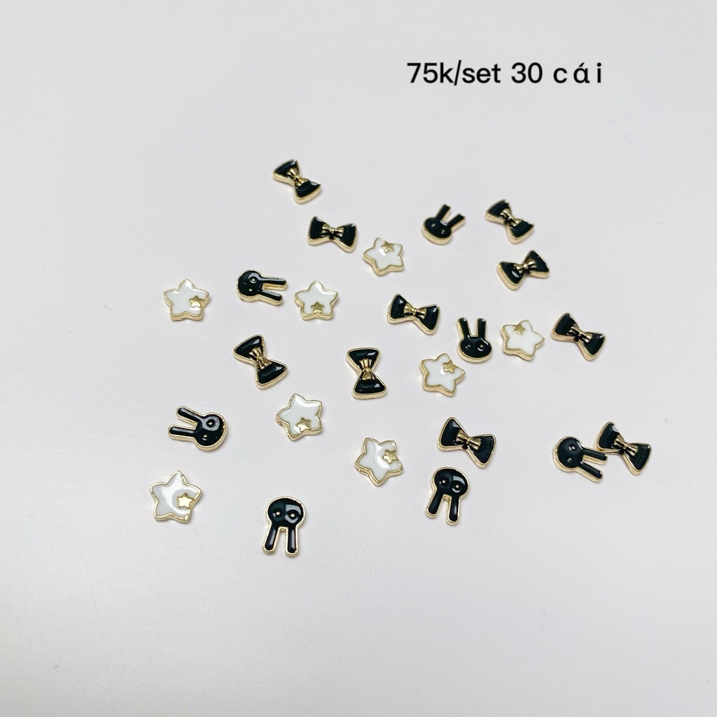 set charm thỏ mix sao