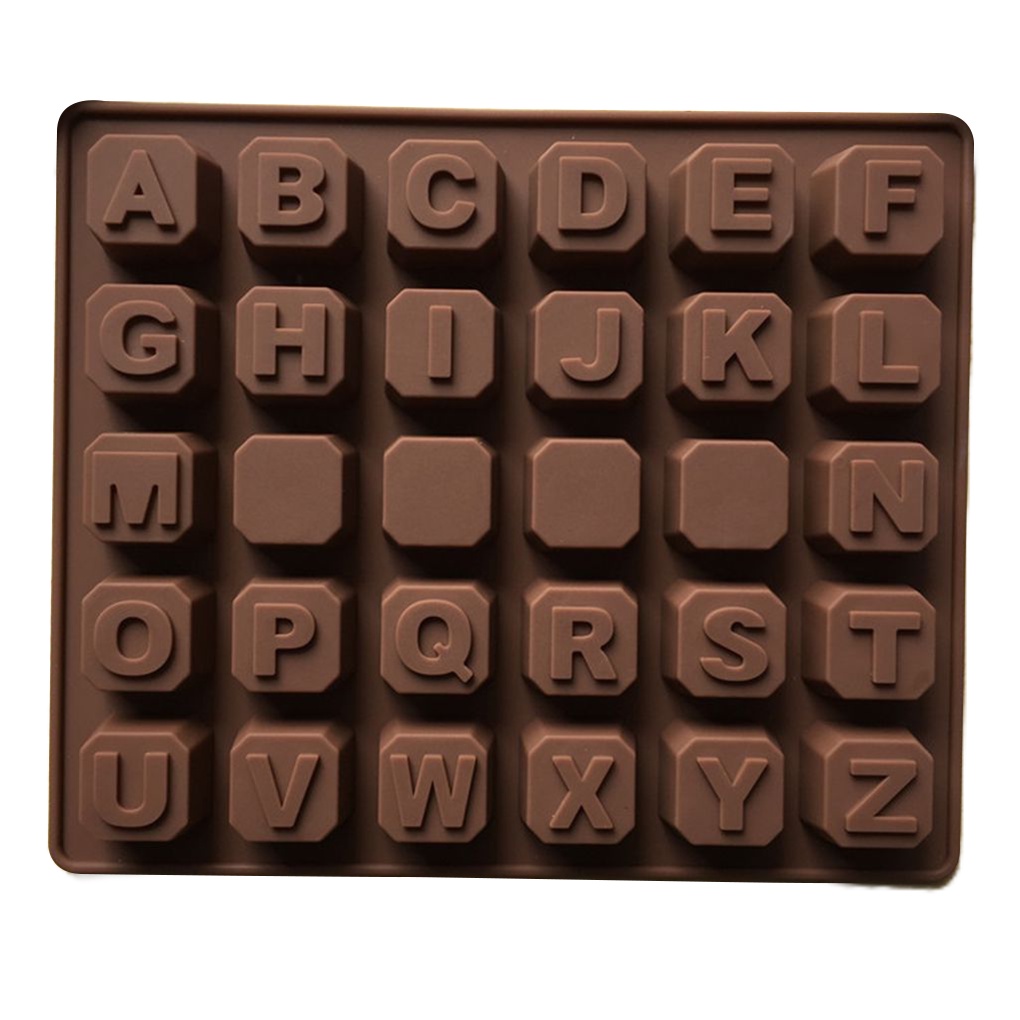 Khuôn Silicon Làm Bánh / Xà Phòng 26 Ô Hình Chữ Cái Tiếng Anh Độc Đáo Diy Vn