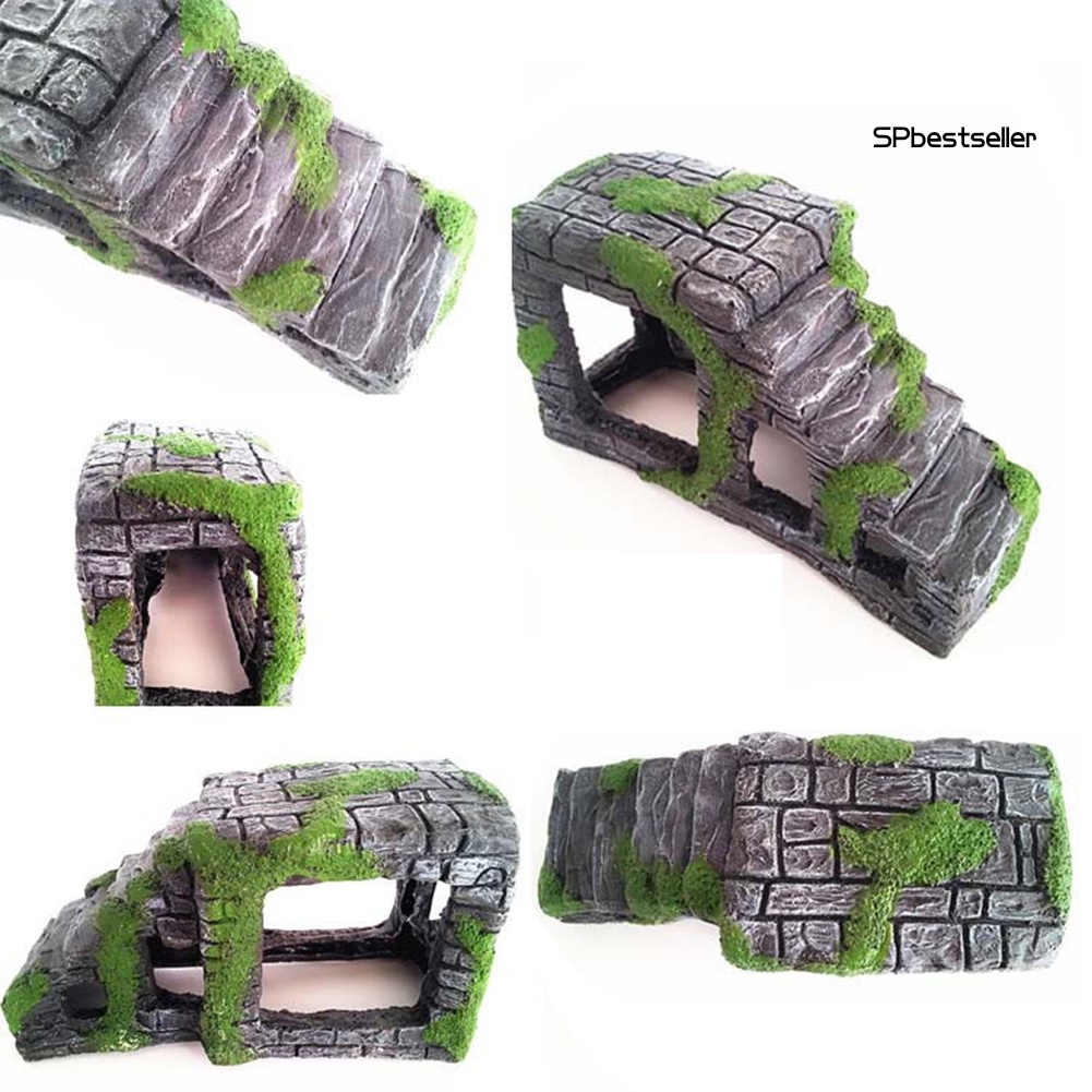 Mô Hình Hòn Non Bộ Bằng Nhựa Resin Dùng Trang Trí Bể Nuôi Rùa / Bò Sát