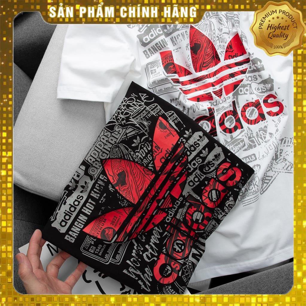 Áo Thun Adidas Nam Nữ Chính Hãng 100% Cotton Phong Cách Thể Thao, Cổ Tròn Tay Ngắn 2 Màu Trắng Đen Mã 01