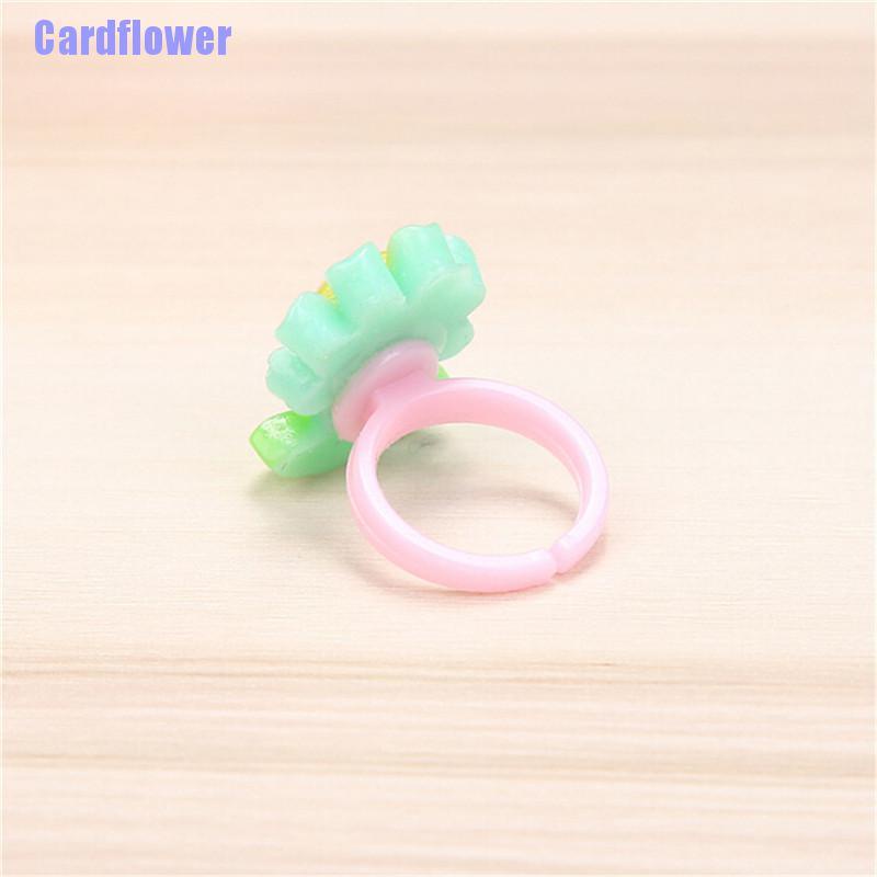 Bộ 10 Nhẫn Nhựa Họa Tiết Hoạt Hình Dễ Thương