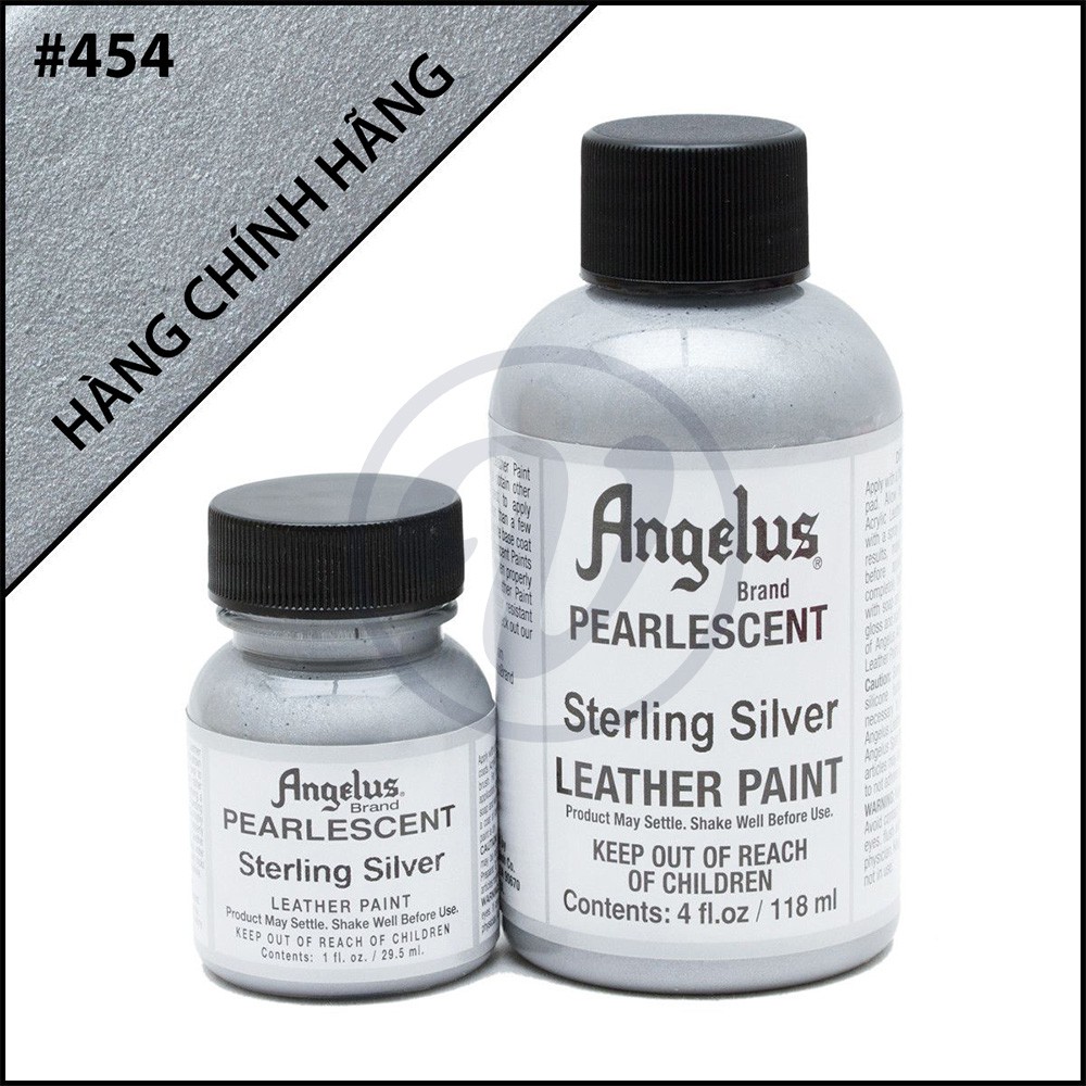 Sterling Silver 454 - Màu ANGELUS Leather Paint Pearlescent vẽ da, vải, custom giày