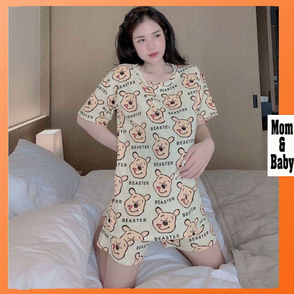 Bộ đồ bầu cộc M363 chất cotton tàu freesize từ 45 đến 70kg