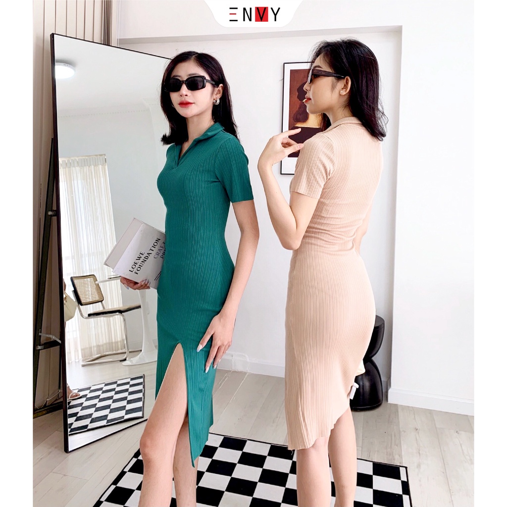 Đầm thun body xẻ đùi ENVY D192