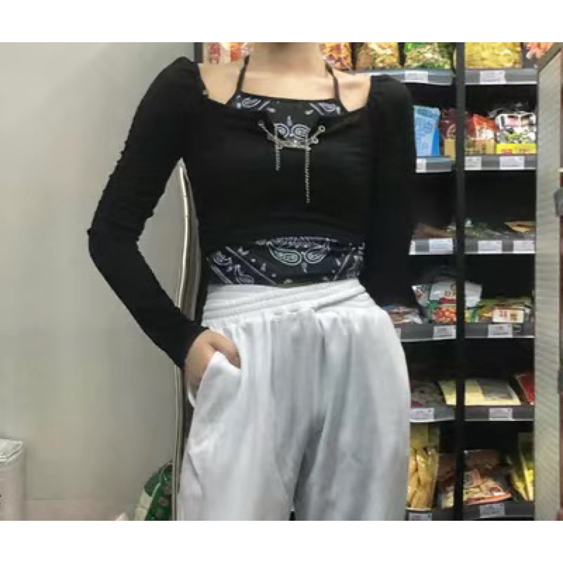 Set Áo Croptop Cổ Yếm Ulzzang Phong Cách Năng Động