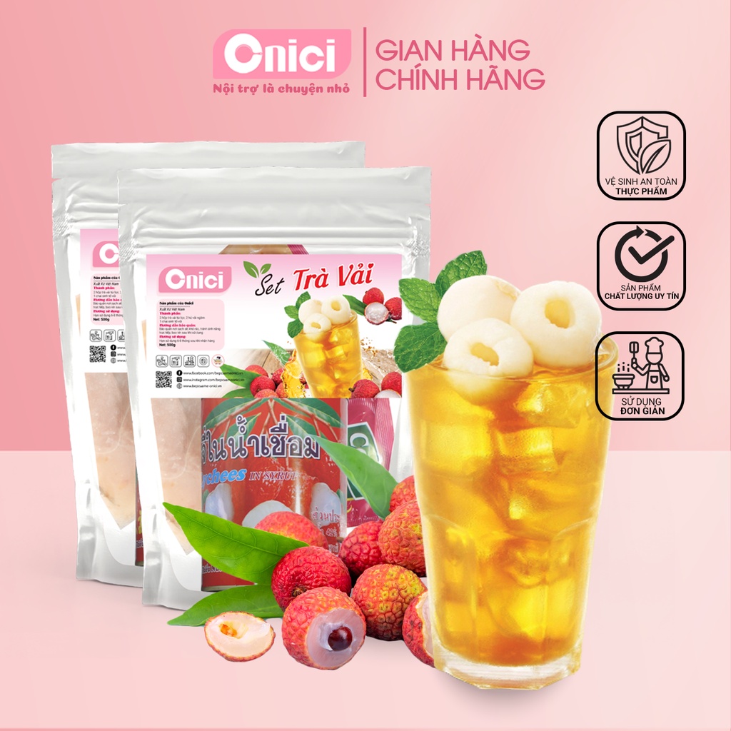 Set trà vải Bếp của Mẹ Onici Kinh Doanh thành phẩm cao cấp loại 65 ly