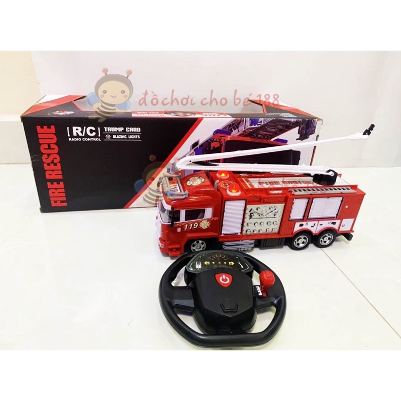xe cứu hoả thang kéo điều khiển tù xa