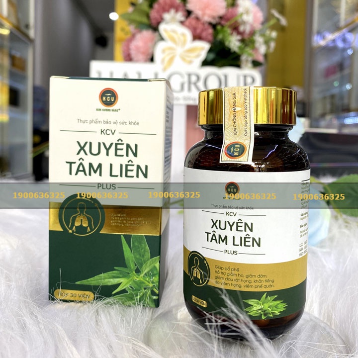 Viên Uống Bổ Phổi Xuyên Tâm Liên Kim Cương Vàng - Hộp 30 Viên
