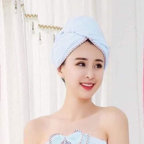 &lt;hàng loại 1 ảnh thật&gt;Khăn trùm đầu, ủ tóc sau khi gội siêu thấm hút nước loại dầy dặn