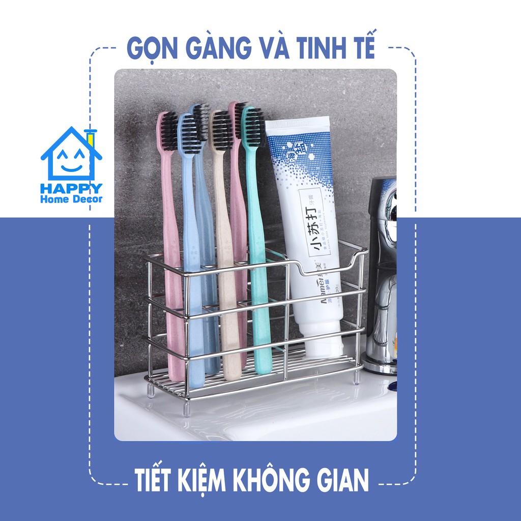 Kệ đựng bàn chải 🩸 GIÁ SỐC 🩸 Kệ đựng bàn chải, kem đánh răng, dao cạo râu 2 ngăn inox 304 chống rỉ sét, siêu bền R2N