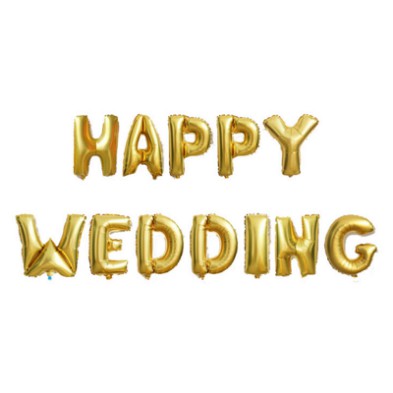 Bộ bóng 12 chữ HAPPY WEDDING trang trí tiệc, phòng cưới