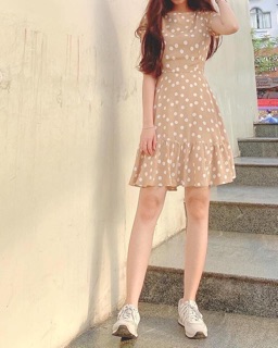 Đầm đuôi cá chấm bi