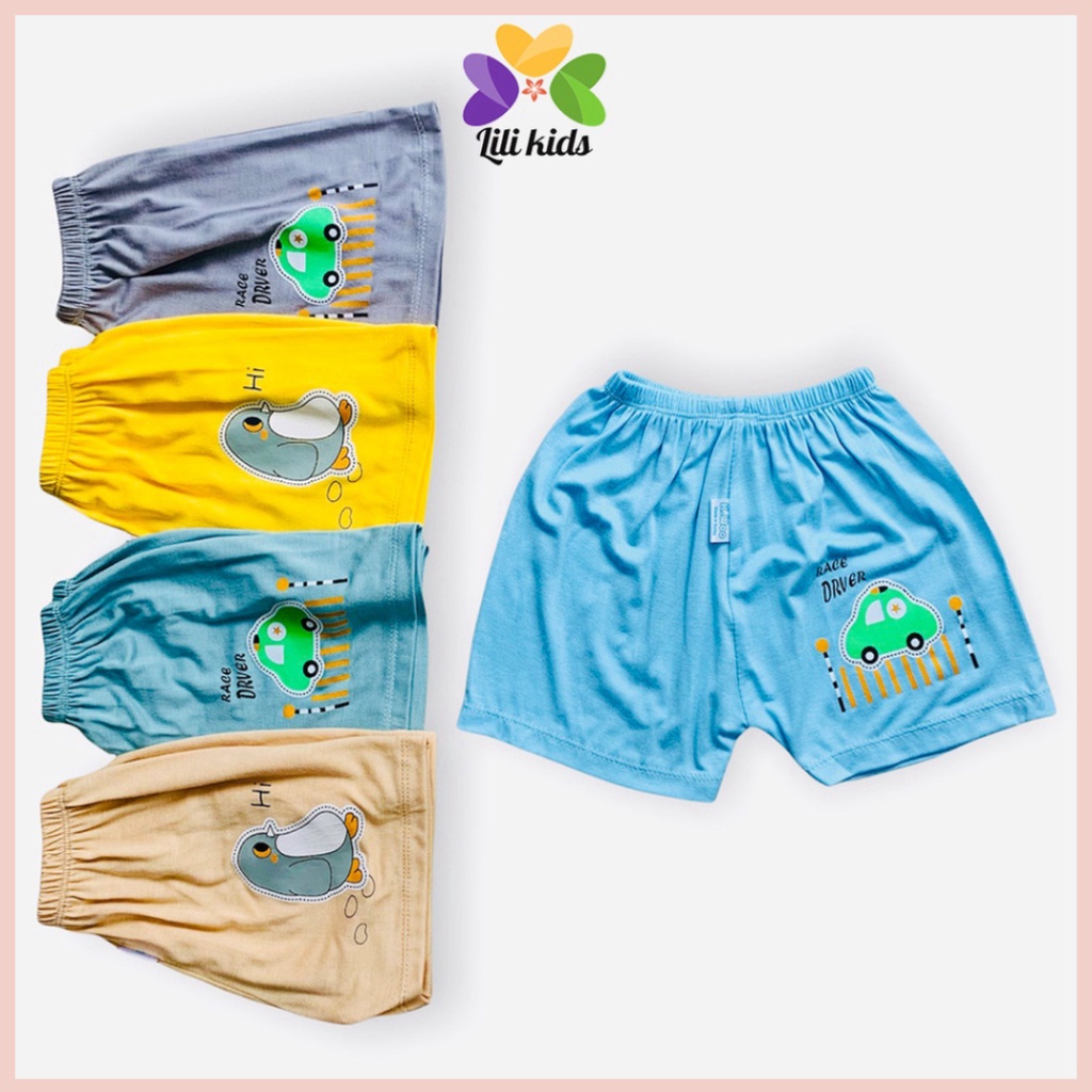 Quần đùi chục LILIKIDS cho bé gái bé trai quần chục đùi chất thun lạnh QC05