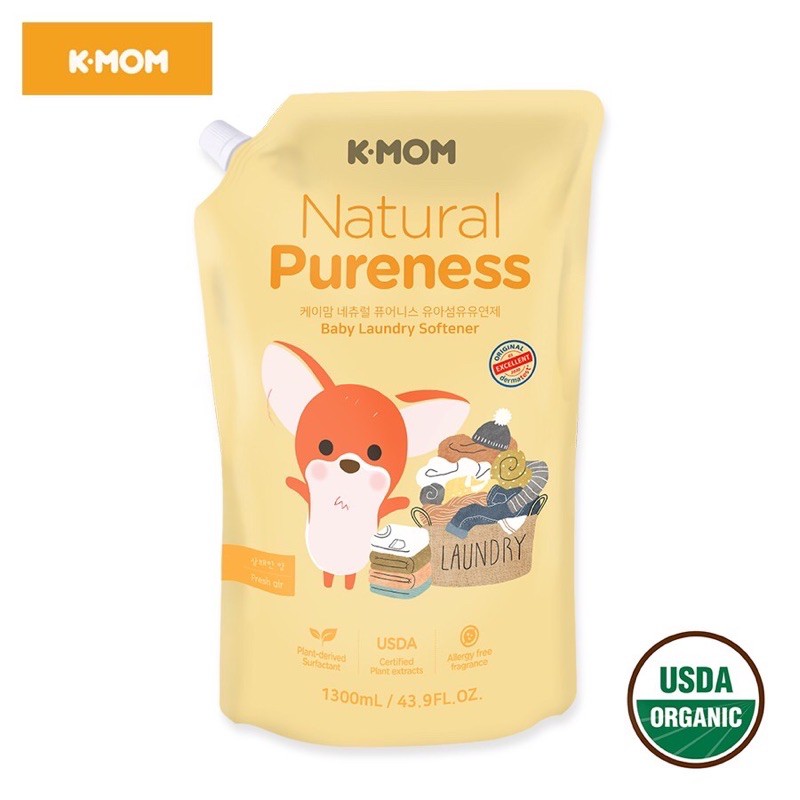 Nước Giặt K- Mom Nước Xả Vải Sơ Sinh Hữu Cơ K - Mom Chính Hãng Nhập Khẩu Hàn Quốc