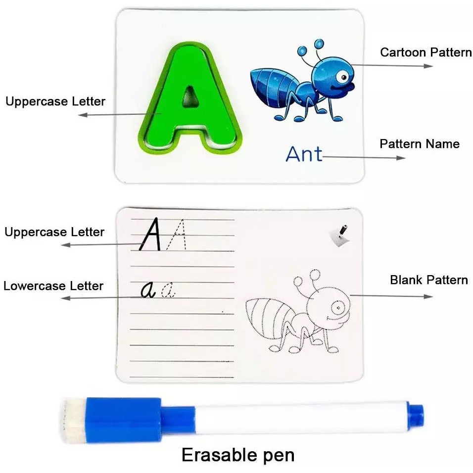 Bộ Thẻ Xếp Hình Gỗ English Letter Learning Card- Thẻ ghép hình tiếng anh cho bé phát triển thông minh - ALOKIDS TB