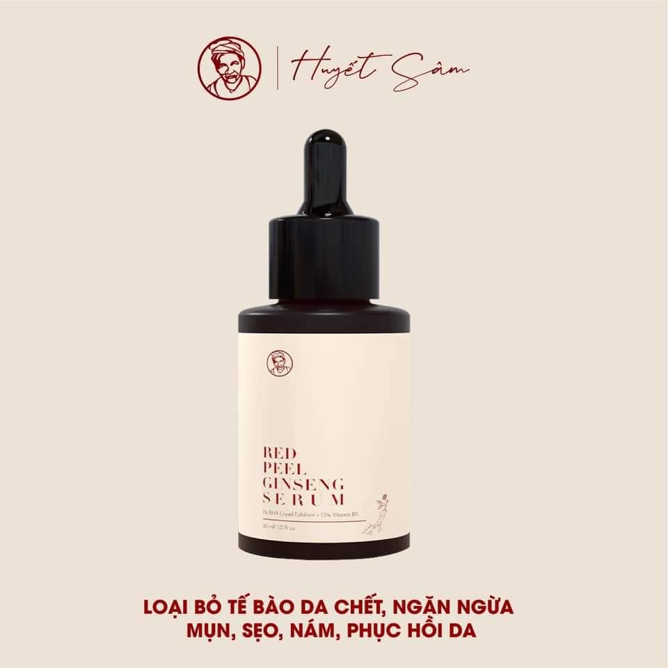 ( Mẫu Mới ) Serum tái tạo Bà Lão red peel gingseng - sạch mụn sẹo thâm