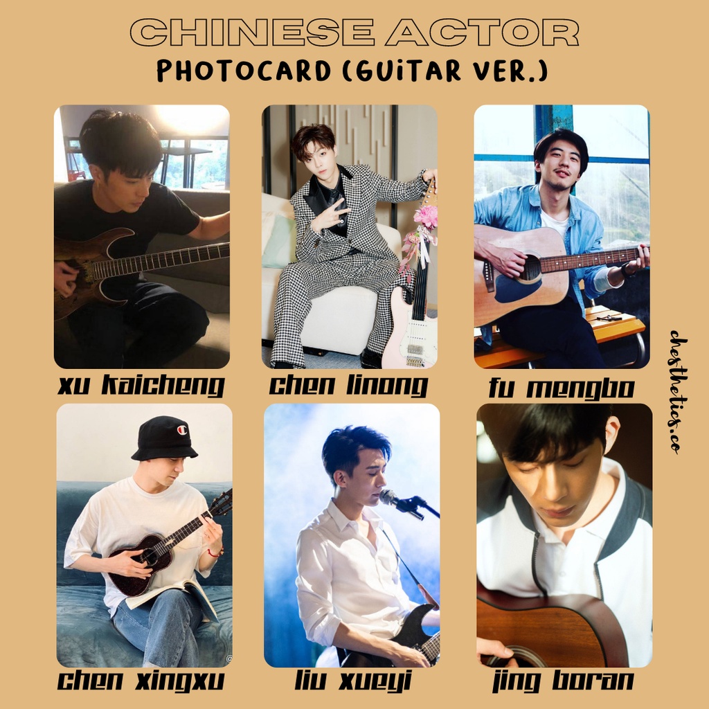 [ CHINA ACTOR ] Ảnh Card Bo Góc Diễn Viên Nam Trung Quốc - Chủ Đề Ảnh Guitar [ PHOTOCARD ]