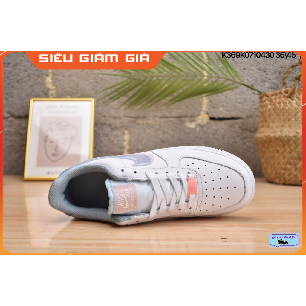 Ảnh thật giày thể thao Air Force 1 Low LV8 Double Swoosh Light Armory Blue dành cho nữ