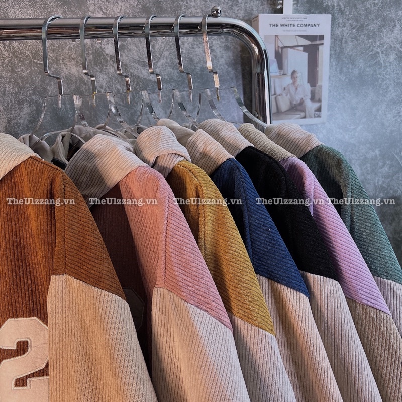 Áo khoác nhung tâm nút bấm form rộng nam nữ hàng quảng châu thêu AM F462 NÓN - NT1005