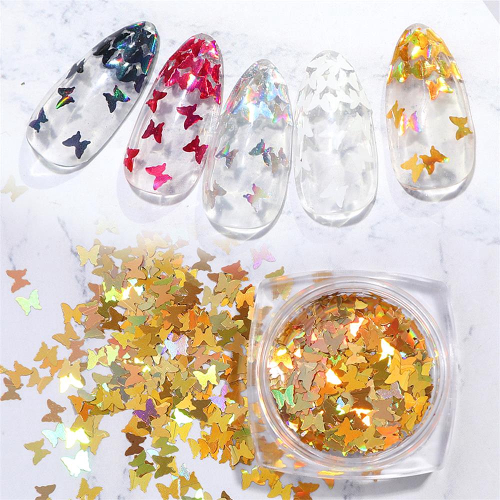 SUSHEN 1Box 3D DIY Holographic Manicure Decor Sequins Fashion Beauty Luminous Art Nail Flakes