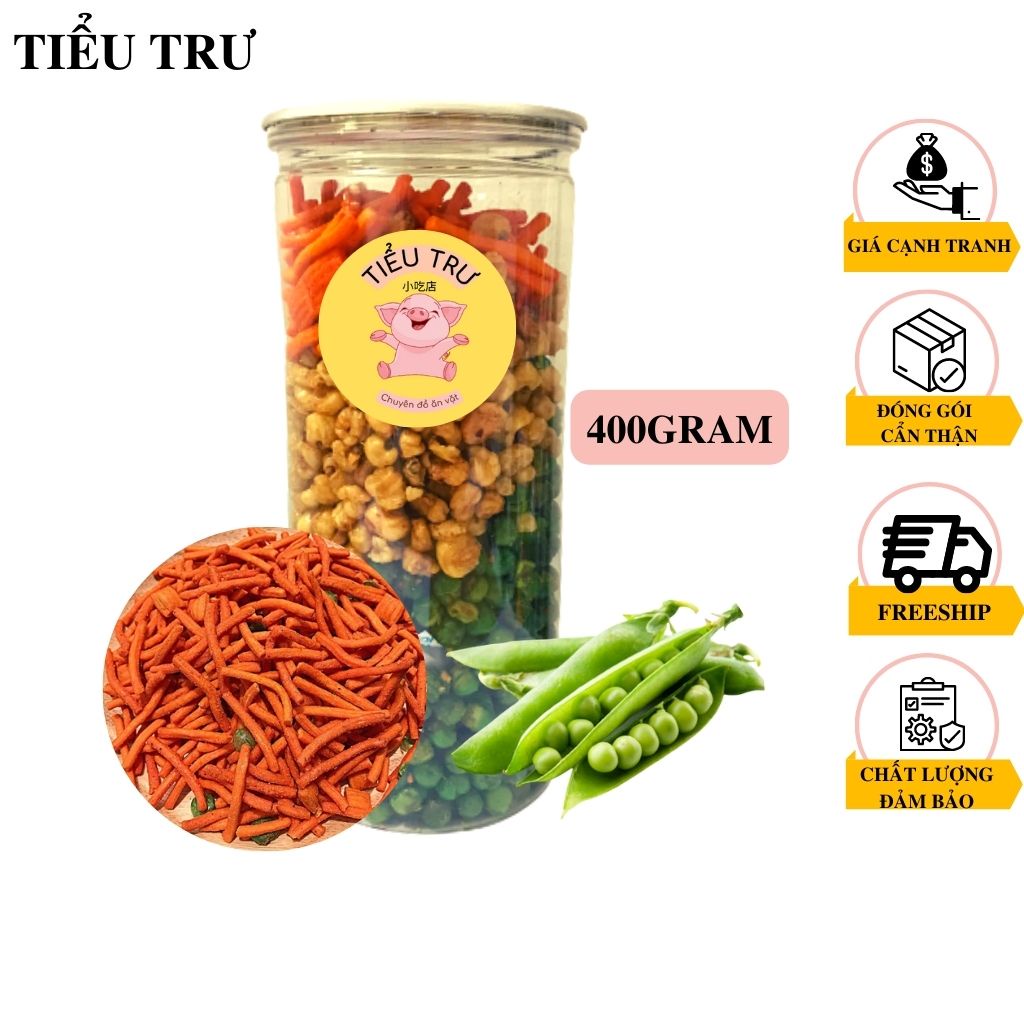 Kết Hợp Ba Vị Đậu Hà Lan, Bim Bim, Bắp Bơ Hũ Lớn 400gram