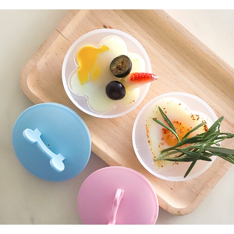 Khuôn hấp trứng đậu hũ non tạo hình kèm chổi phết dầu chịu nhiệt cho bé 2X MART