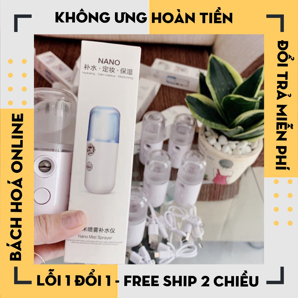 máy xông mặt xịt khoáng Nano, máy xông mặt phun sương mini 30ml sạc USB