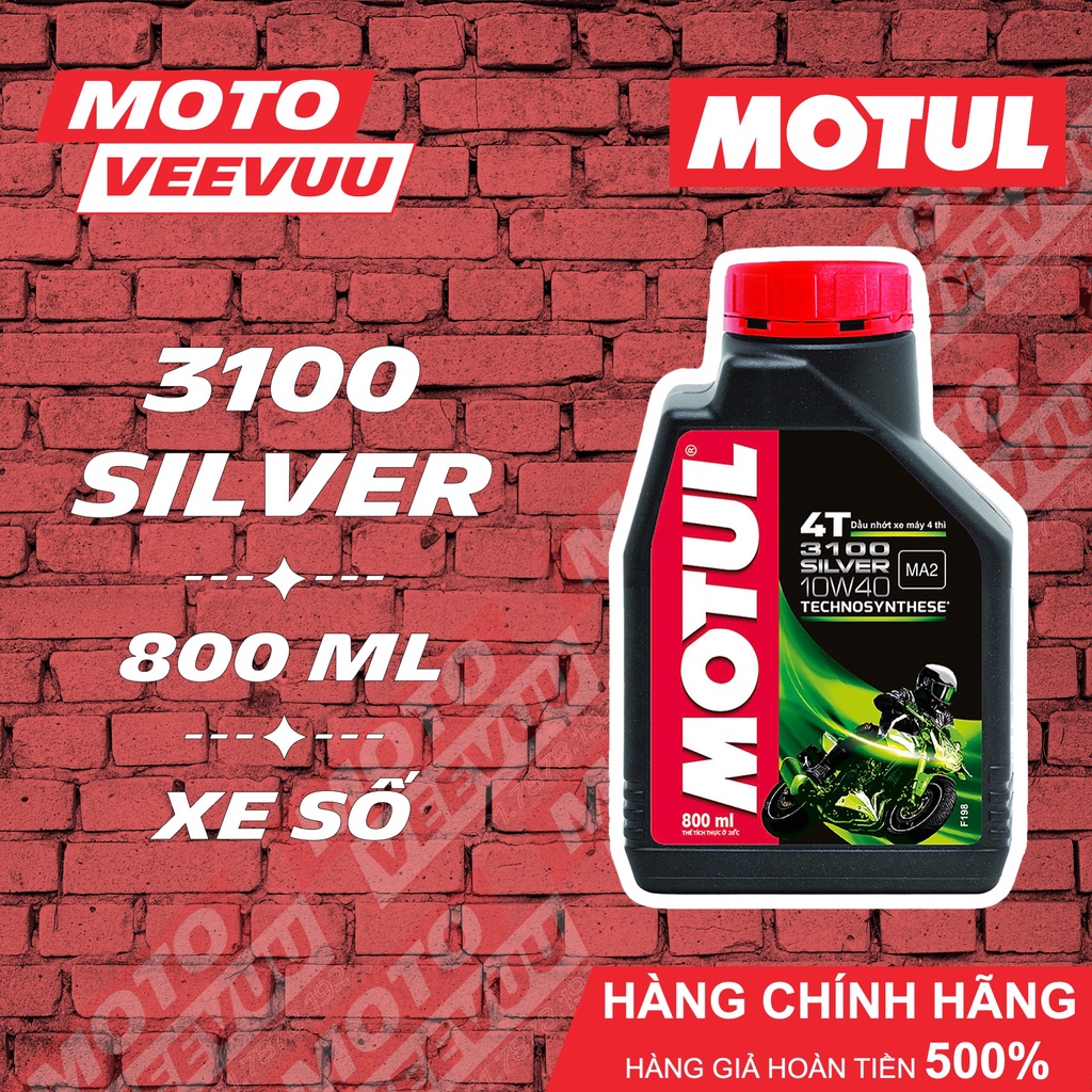 Dầu nhớt xe số Motul 3100 SILVER 4T 10W40 SM MA2 800ml Bán tổng hợp