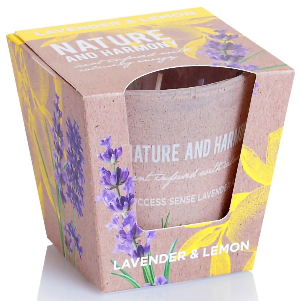 Ly nến thơm tinh dầu Bartek Nature & Harmony 115g QT1698 - oải hương chanh, thơm phòng, khử mùi (giao mẫu ngẫu nhiên)