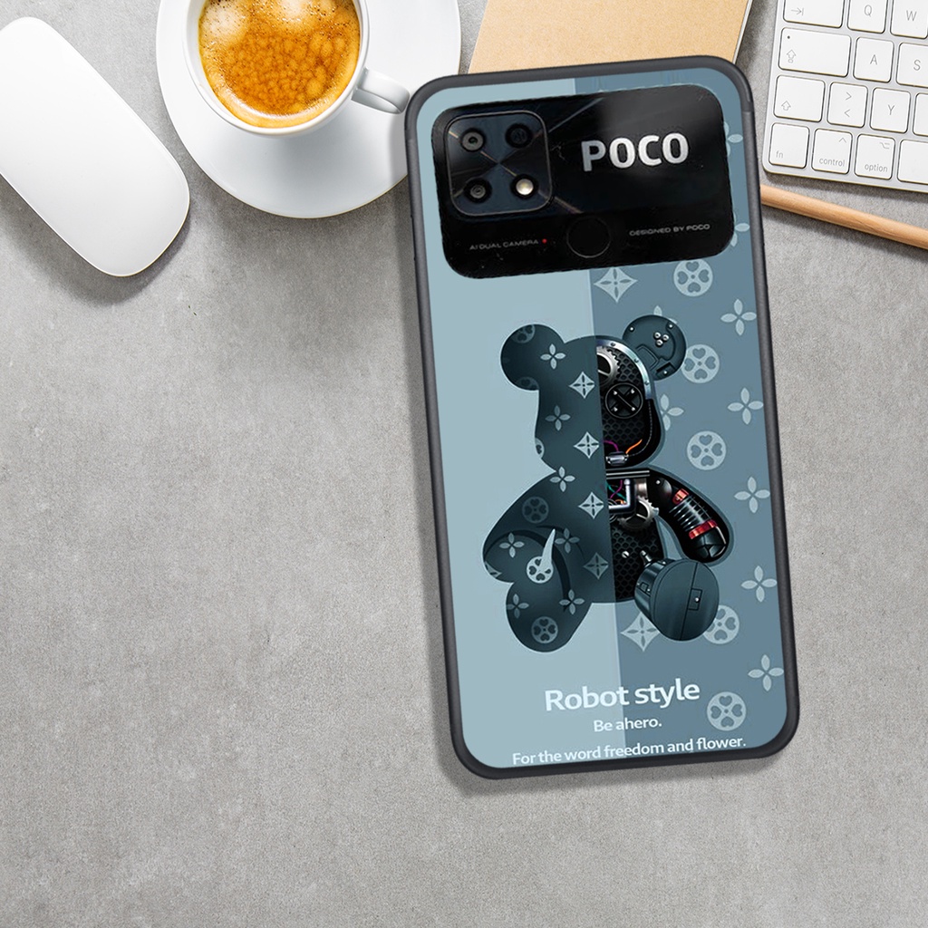ỐP LƯNG XIAOMI POCO C40, IN HÌNH GẤU BRICK  ĐẸP, PHONG CÁCH.