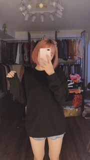 Áo sweatshirt da cá size ghi phần ghi chú
