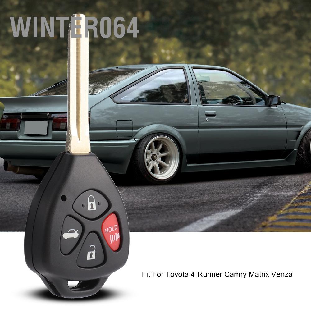 Winter064 4 Button Car Remote Key Fob Case Shell Cover Fit For Toyota 4-Runner Camry Matrix Venza