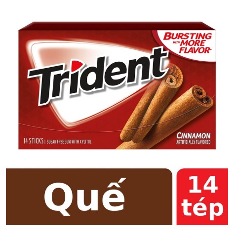 [siêu rẻ] Kẹo Cao Su Không Đường Trident Hương Quế 26.6g