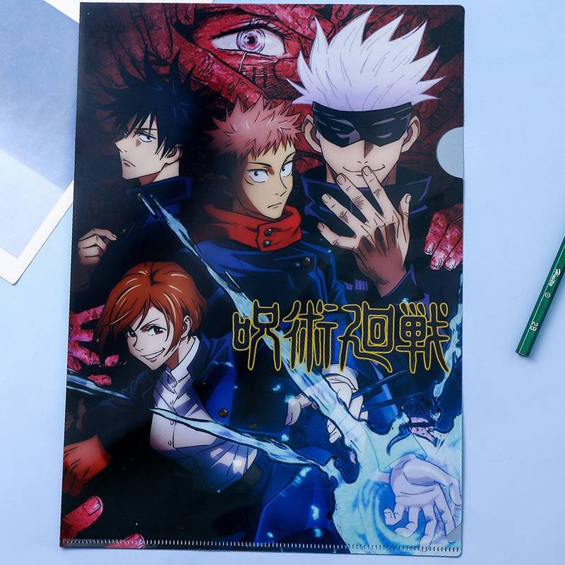 Túi đựng tài liệu A4 dễ thương Anime Jujutsu Kaisen File Folder A4 Organizer Document Bag Folders For School Office Learning Supplies Itadori Yuuji Gojou Satoru Fushiguro Megumi Kugisaki Nobara