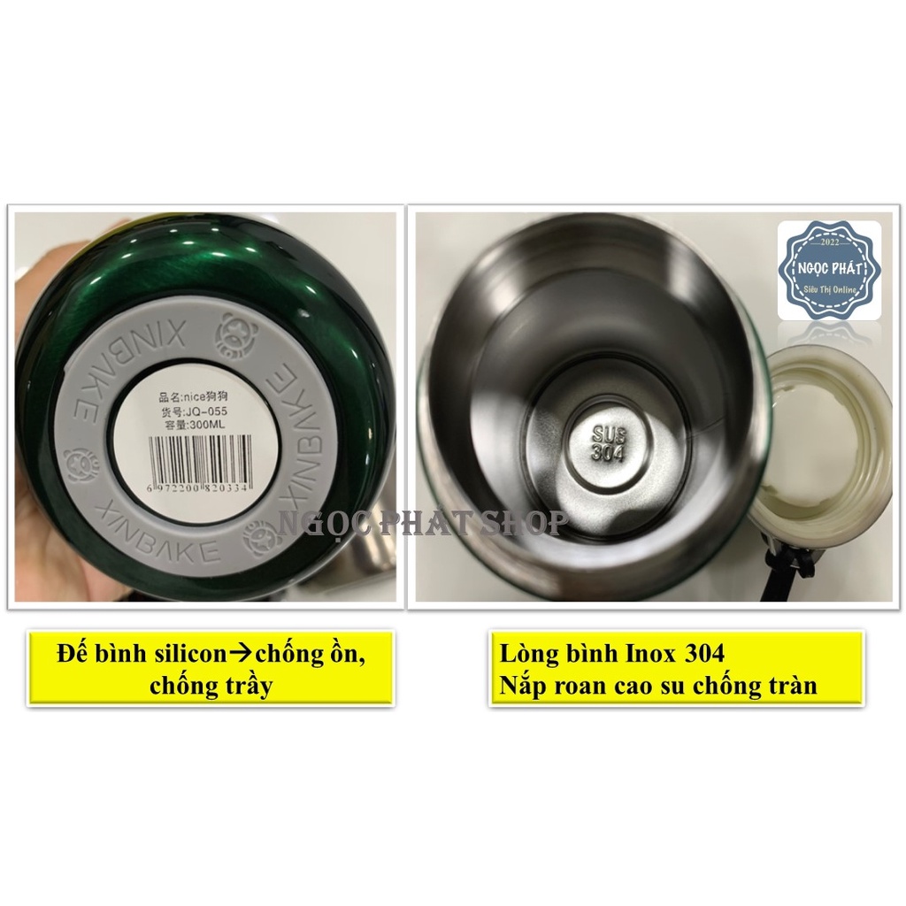 Bình Giữ Nhiệt Hình Gấu NICE Dung Tích 300ml [Loại 1]