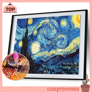 Bộ tranh đính đá 5D DIY hình bầu trời đêm để trang trí