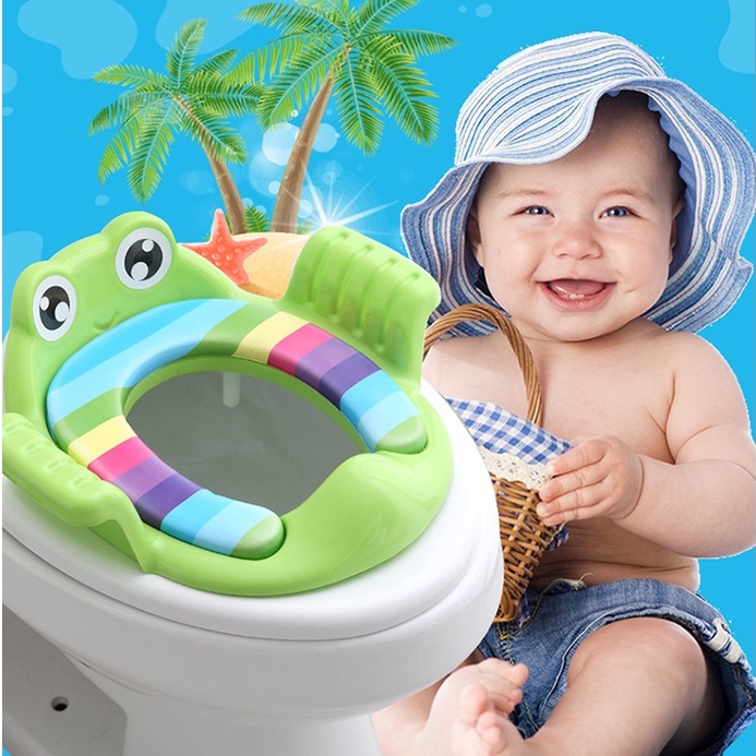 Bệ Lót Thu Nhỏ Bồn Cầu Có Tay Vịn Đệm Lót Cho Bé An Toàn, Tháo Lắp Dễ Dàng Tiện Lợi - Getgo1