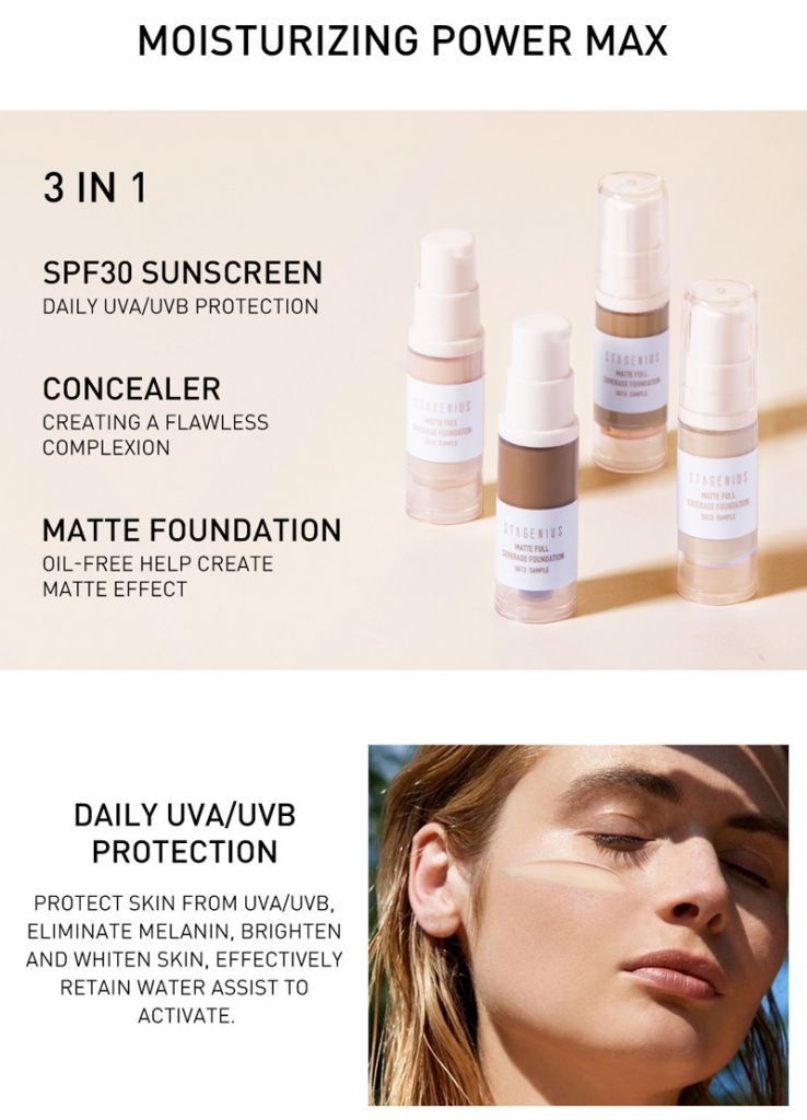 Kem Nền Dạng Lỏng Stagenius Dưỡng Ẩm Kiềm Dầu Che Khuyết Điểm Chống Thấm Nước 5ml My | BigBuy360 - bigbuy360.vn