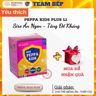 Siro Peppa Kids Plus L1 giúp bé ăn ngon tăng đề kháng, cải thiện biếng ăn và chậm tăng cân - hộp 30 gói.