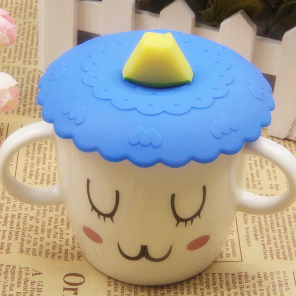 Cup Cover Silicone Cartoon Bottle Cap Reusable Leakproof Water Cup Lid Dustproof Cap
