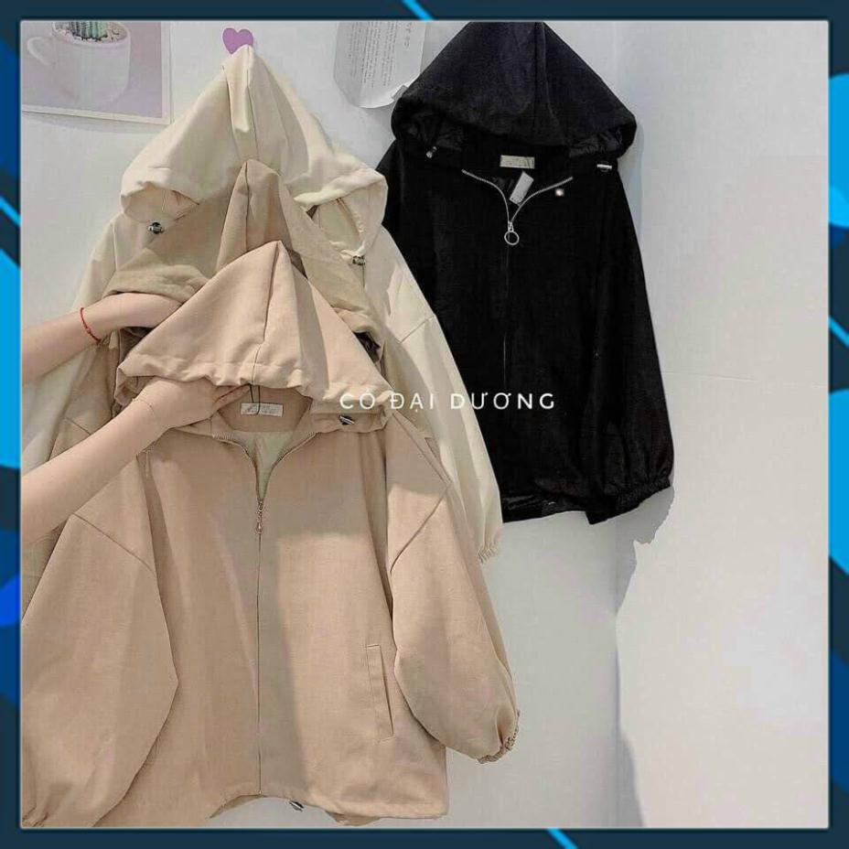 Áo khoác nam nữ da lộn lót dù tay cánh dơi trơn 🎁