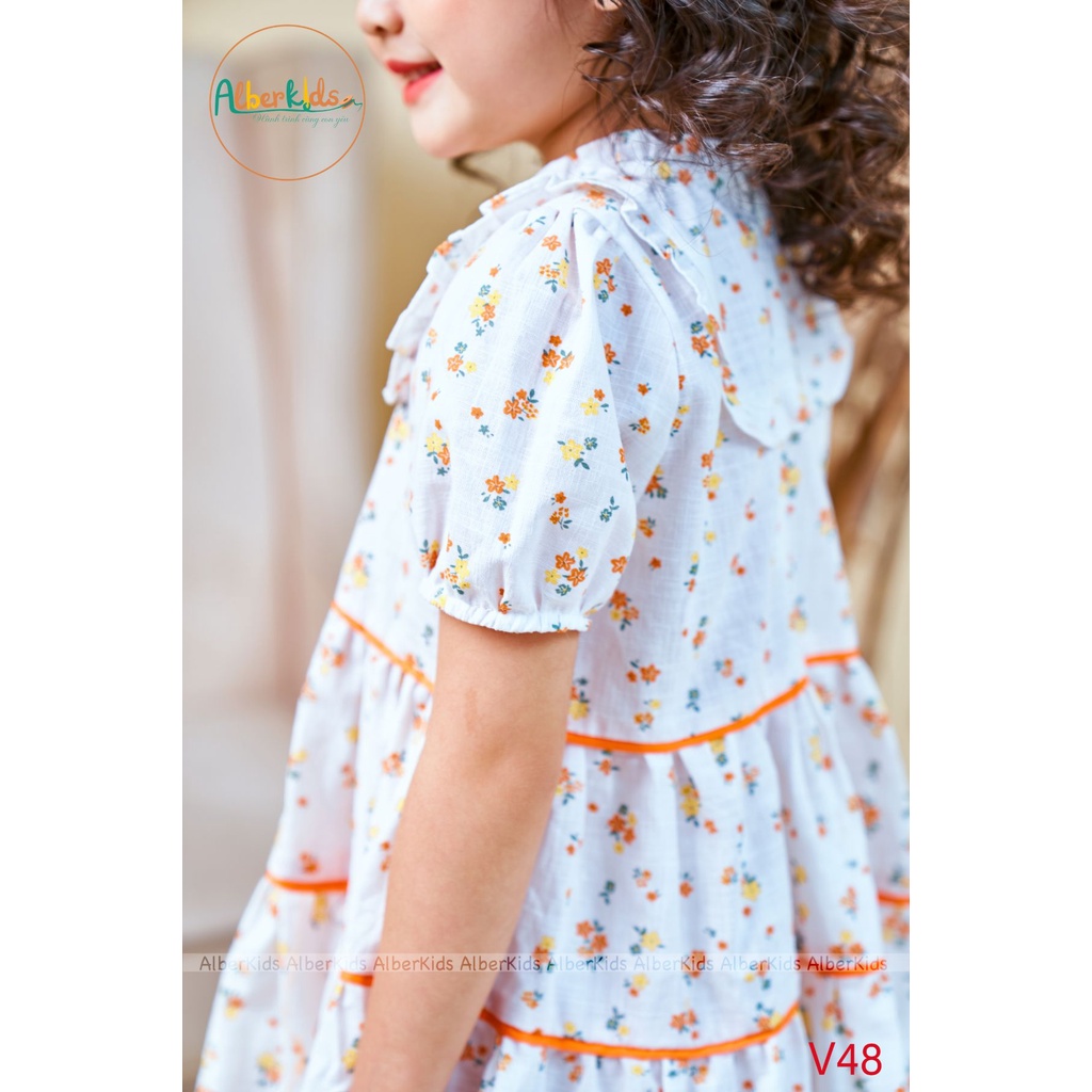 Váy bé gái ALBERKIDS ngắn tay họa tiết Elli dress công chúa xinh đẹp cho trẻ em từ 2,3,4,5,6,7,8,9,10,11,12 tuổi [V48]