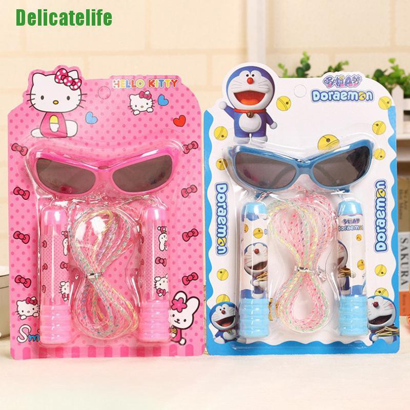 Delicatelife❤ Children Skip Rope Cartoon Jumping Rope With Sunglasses Kids Gift