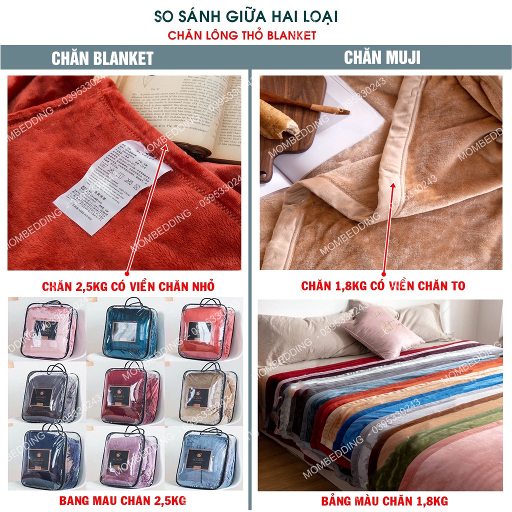 Chăn lông tuyết Muji xuất Nhật 1,8kg kích thước 2m x 2m3